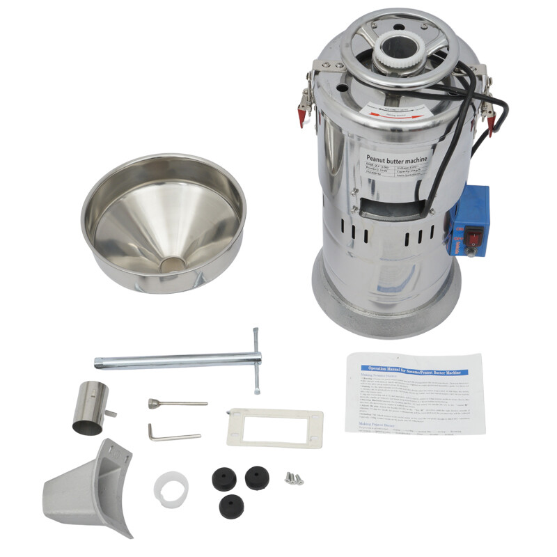 Electric Sesame Sauce Grinder Commercial Peanut Butter Grinding Maker 1100W 110V
