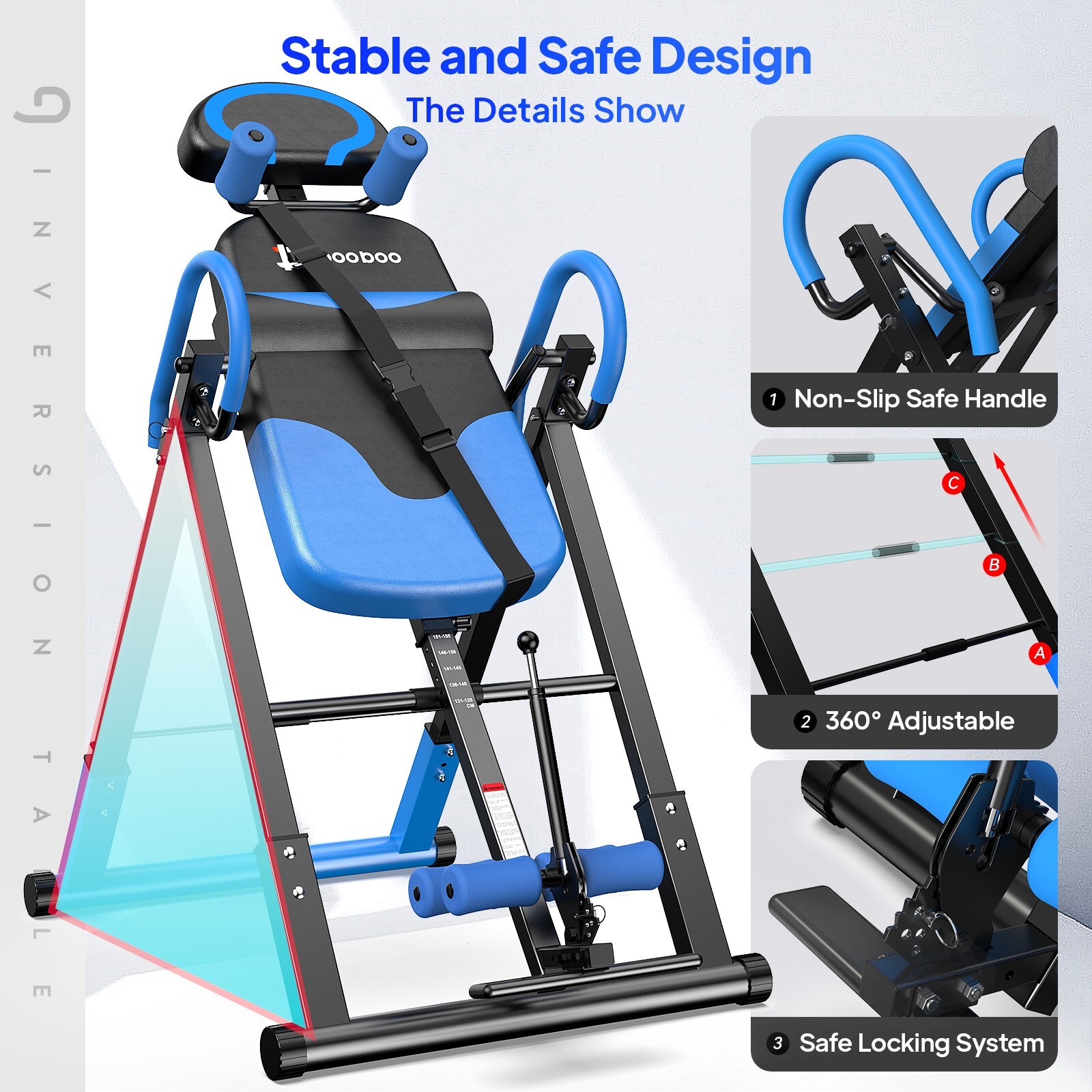 Inversion Table Back Therapy Reflexology Heavy Duty Foldable Stretcher Machine