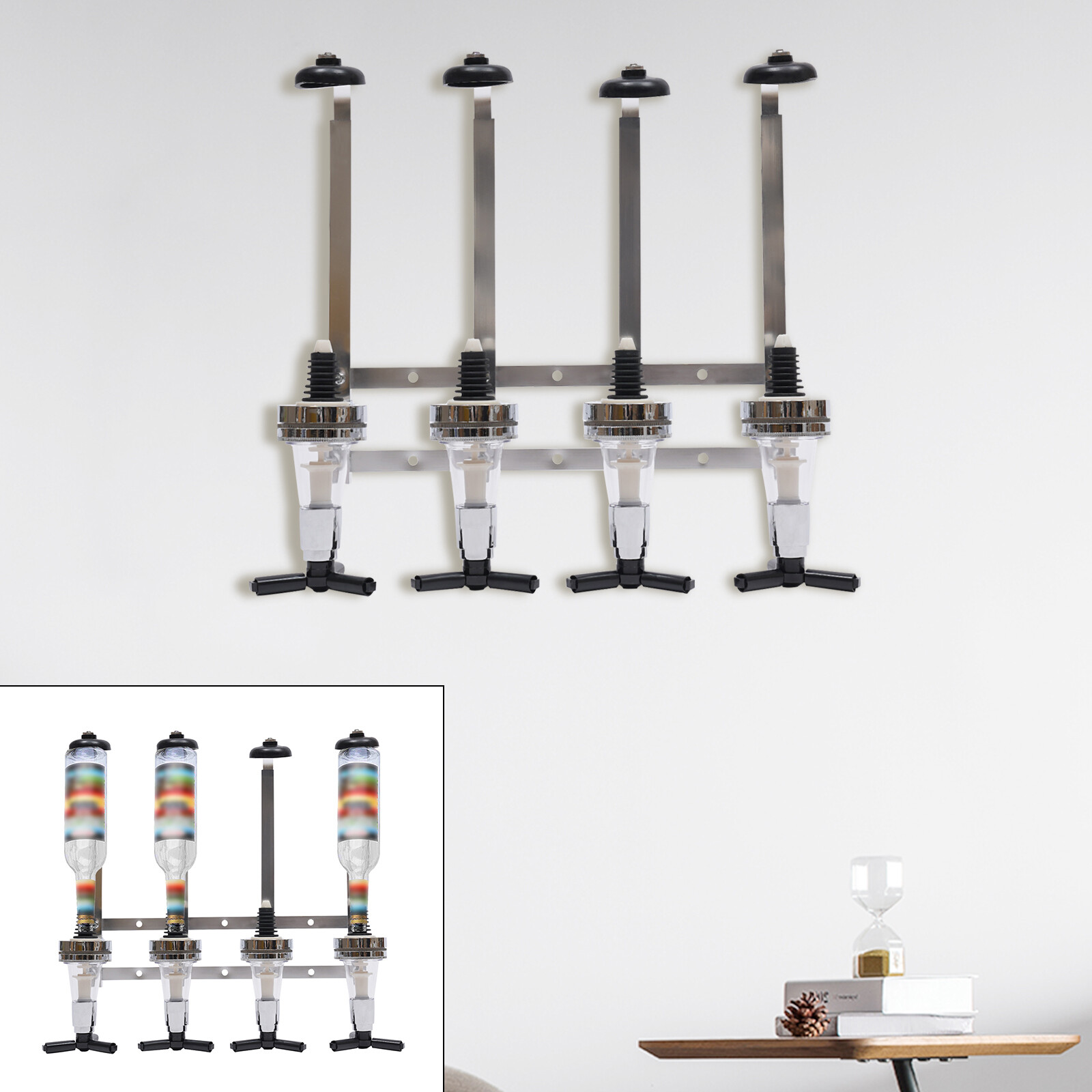 4/6 Bottle Beer Dispenser Wall Mounted Wine Liquor Drink Home Bar Butler Tools