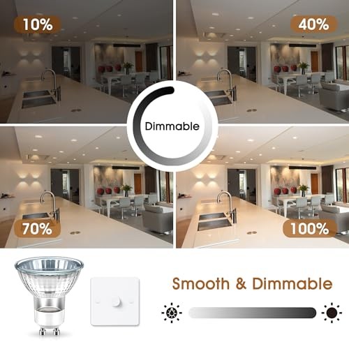 GU10 Halogen 50W Bulbs, 120V Halogen Light Bulb, Gu10 Base 3 Pack Warm White