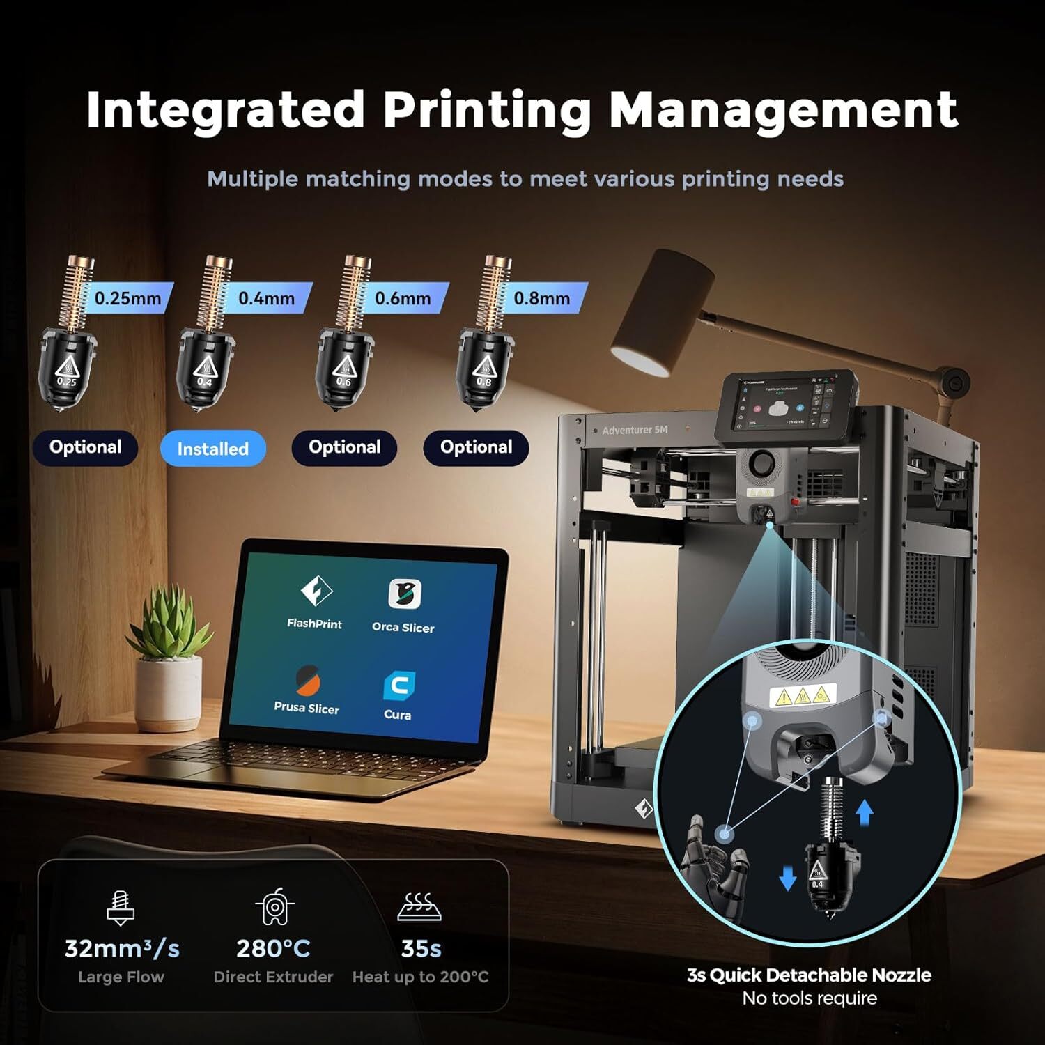 [Repaired] FLASHFORGE Adventurer 5M 3D Printers 600mm/s High-Speed Auto Leveling