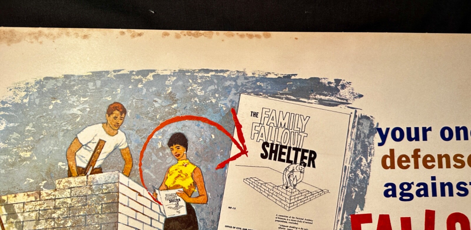Vintage 1959 Civil Defense Fallout Shelter Poster