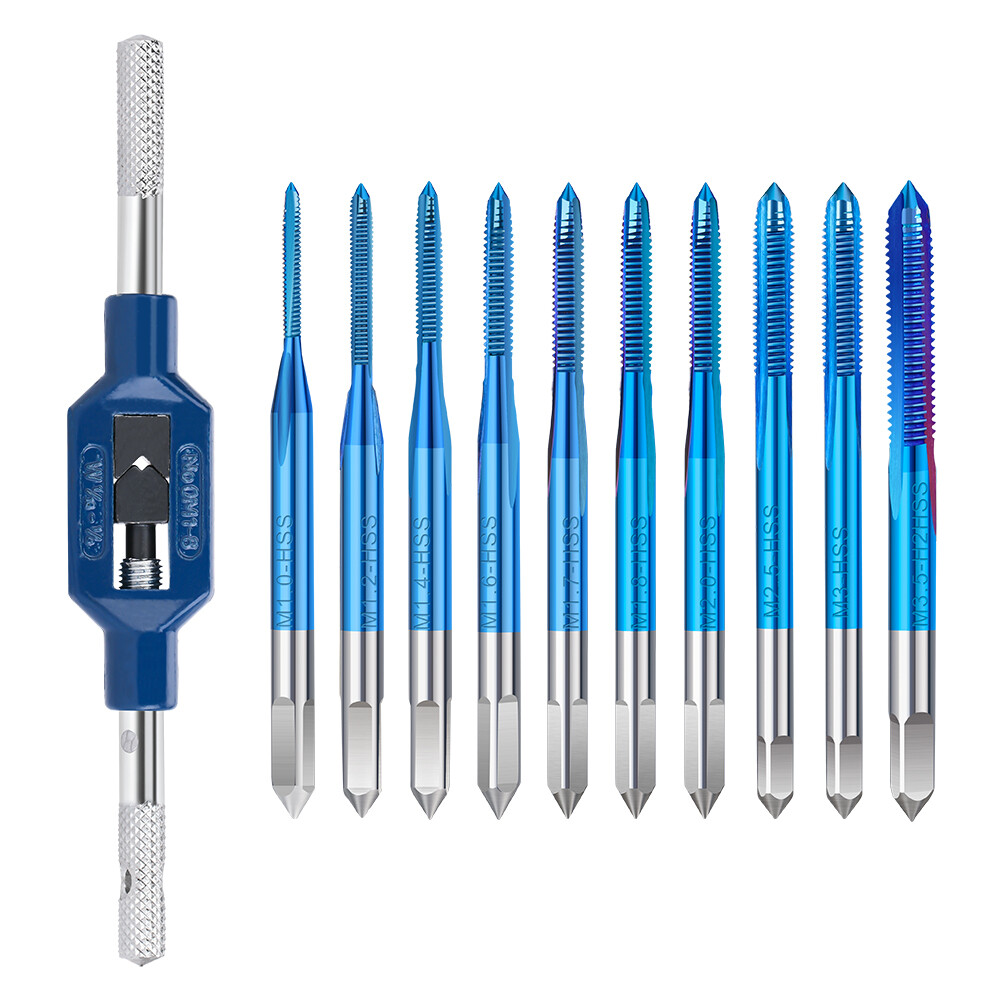 11pcs Micro Taps Bits Mini Machine Screw Drill Tap Set Metric Thread Screws Tap