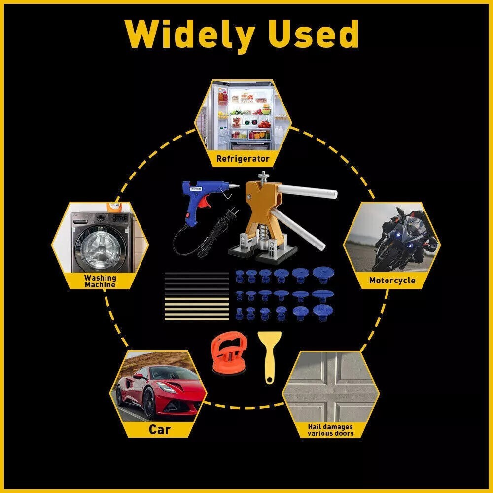 32 PCS Dent Paintless Car Repair Puller Kit Remover Lifter Dint Hail Damage Tool