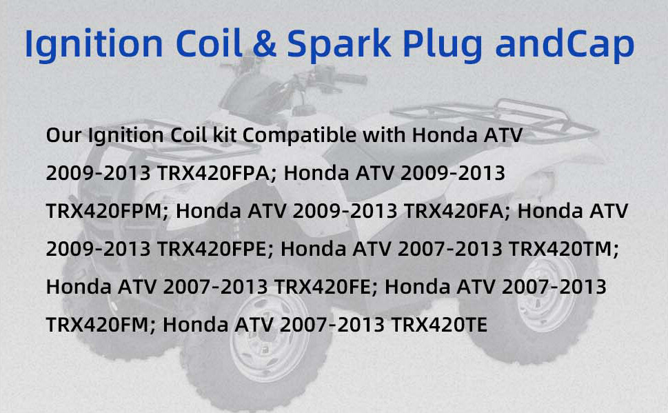 Ignition Coil & Spark Plug for Honda ATV Rancher 420 TRX420 07 08 09 10 11 12 13