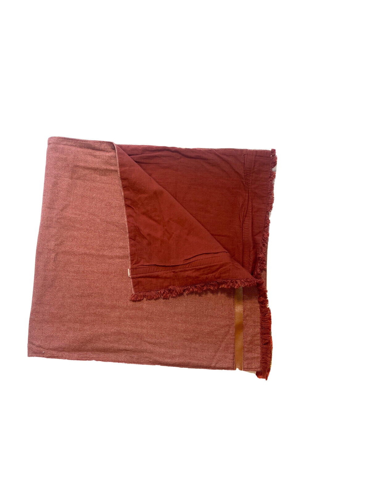 Beautiful Off- Red Table Runner Herringbone Leather Accent Luxury Dining Decor