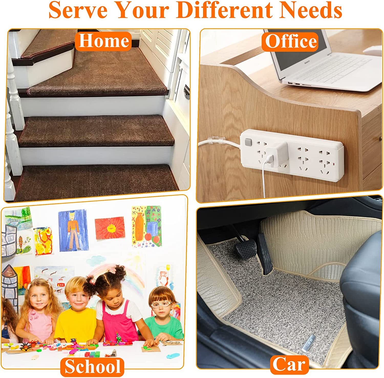 16.4FT Self Adhesive Stick Tape Hook & Loop Sticky Back Strips Fastener Roll US