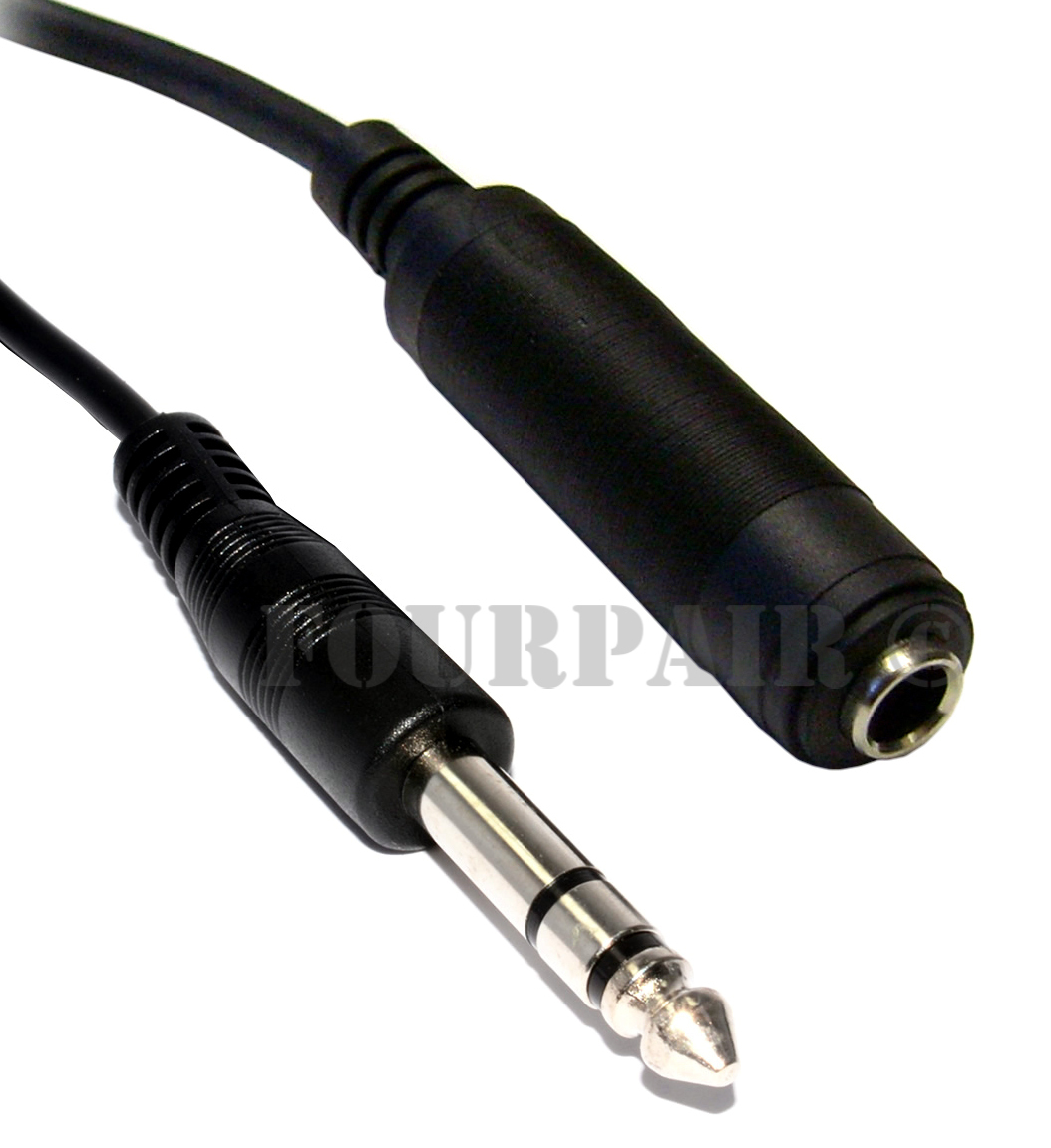 6ft 1/4" 6.35mm Stereo Male to Female Extension Audio Amp Guitar TRS Cable Cord