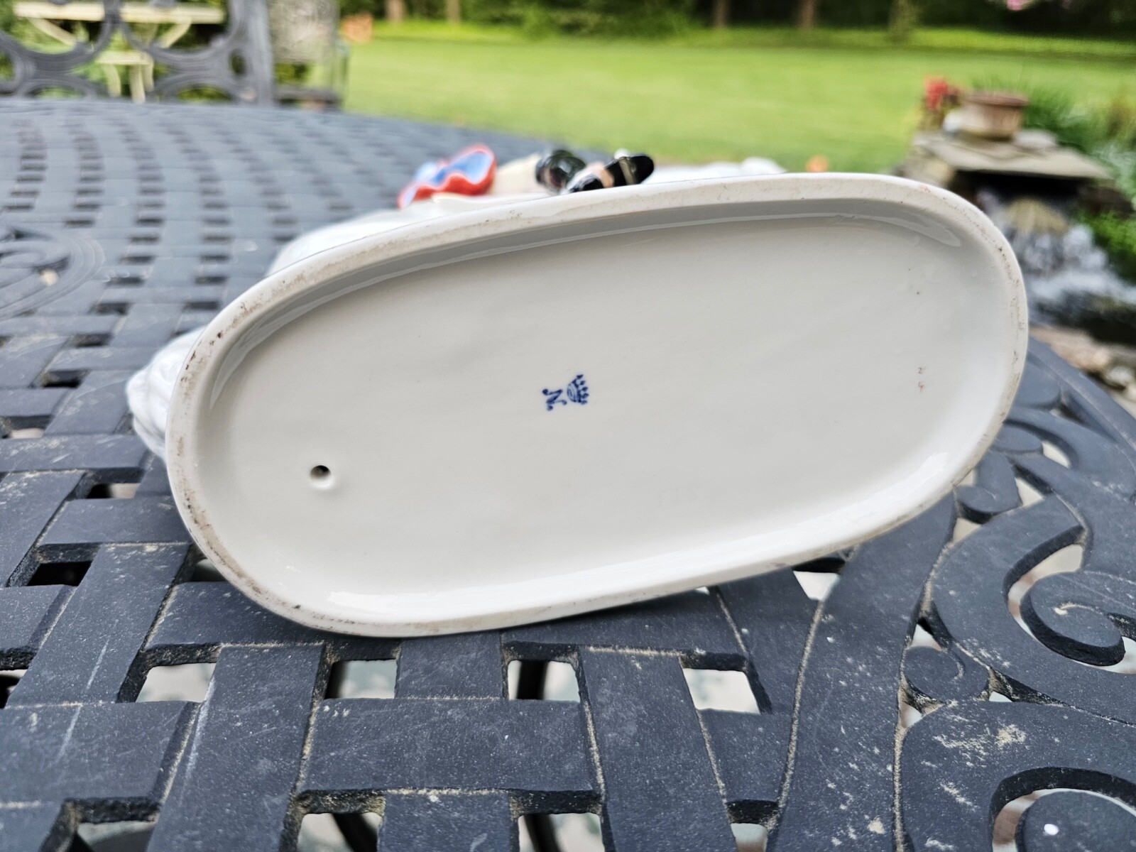 VINTAGE CAPODIMONTE PREUSS DRAGONER 1745 OFFICER ON REARING HORSE