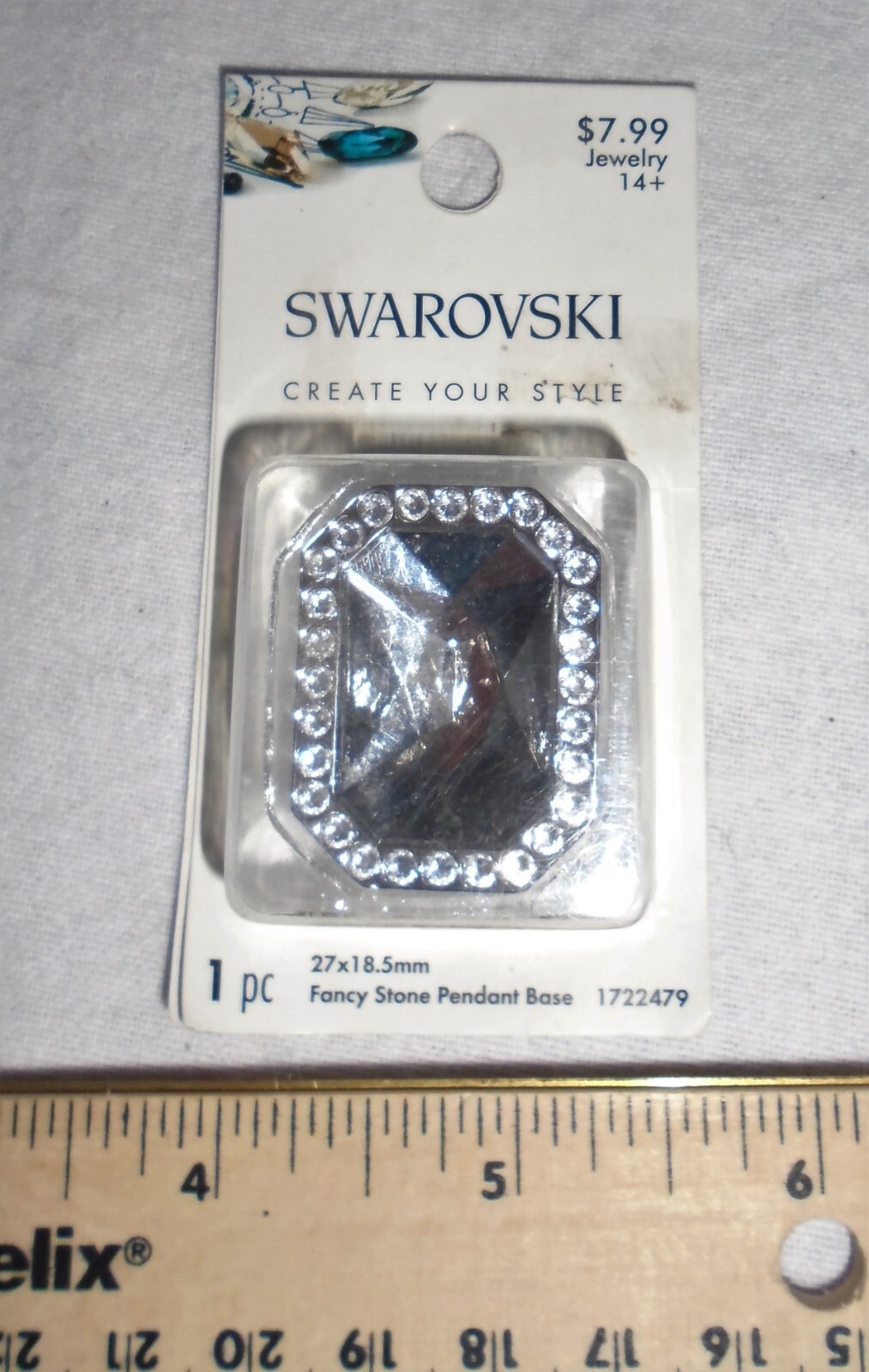 Swarovski Fancy Pendant Cab Base, Back Loop, 27x18.5mm NIB Create Your Style