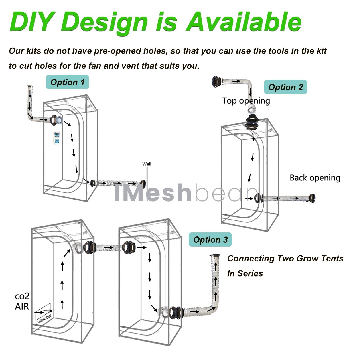 48"x48"x80" Grow Tent Kit w/LED Full Spectrum Grow Light +Ventilation Inline Fan
