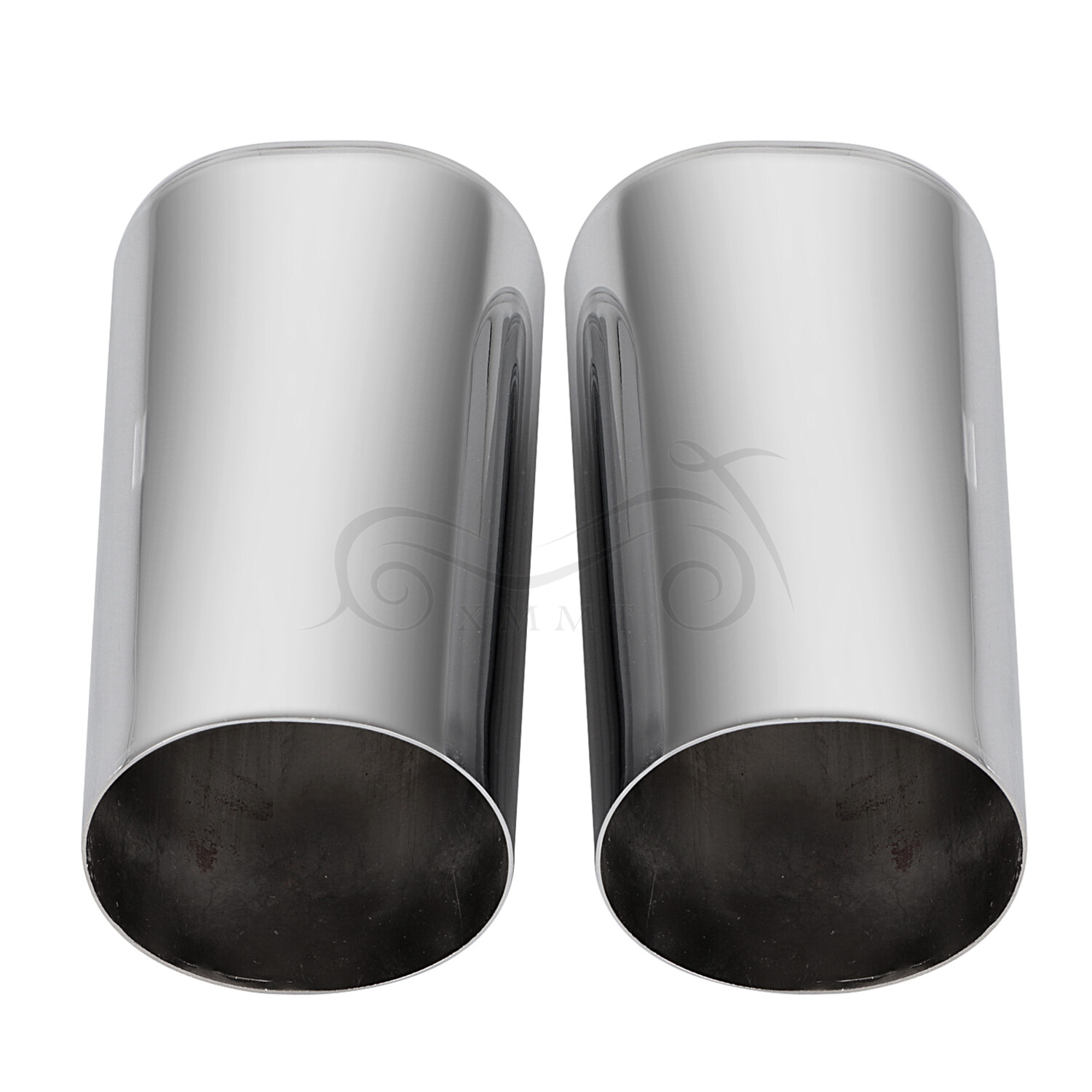 Chrome Fork Boot Slider Cover Cow Bells For Harley Street Glide Road King FLHR