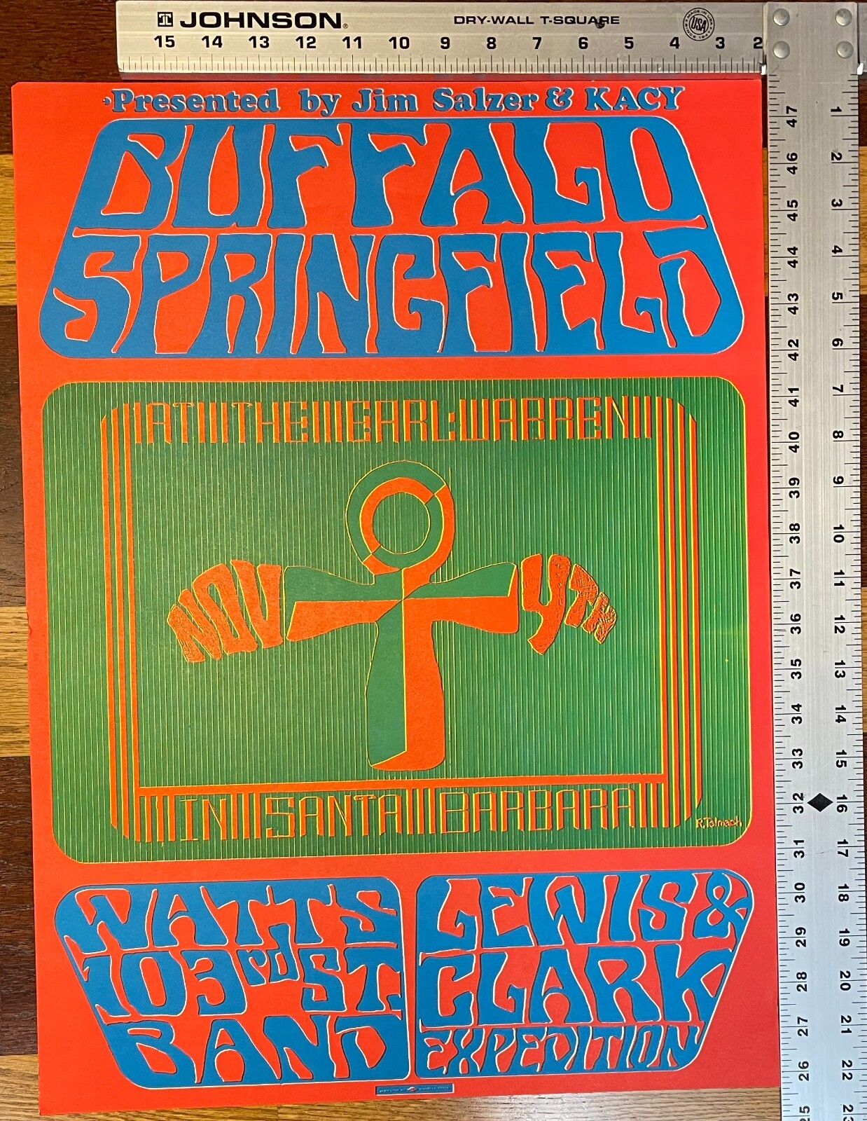BUFFALO SPRINGFIELD in Santa Barbara, 1967 - ORIGINAL 1ST PRINTING POSTER!