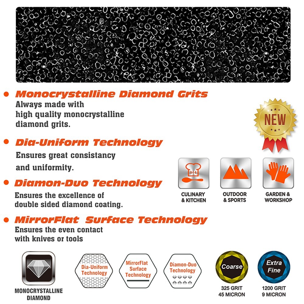 Doublesided Diamond Sharpening Stone Whetstone Knife Sharpener with Storage Base