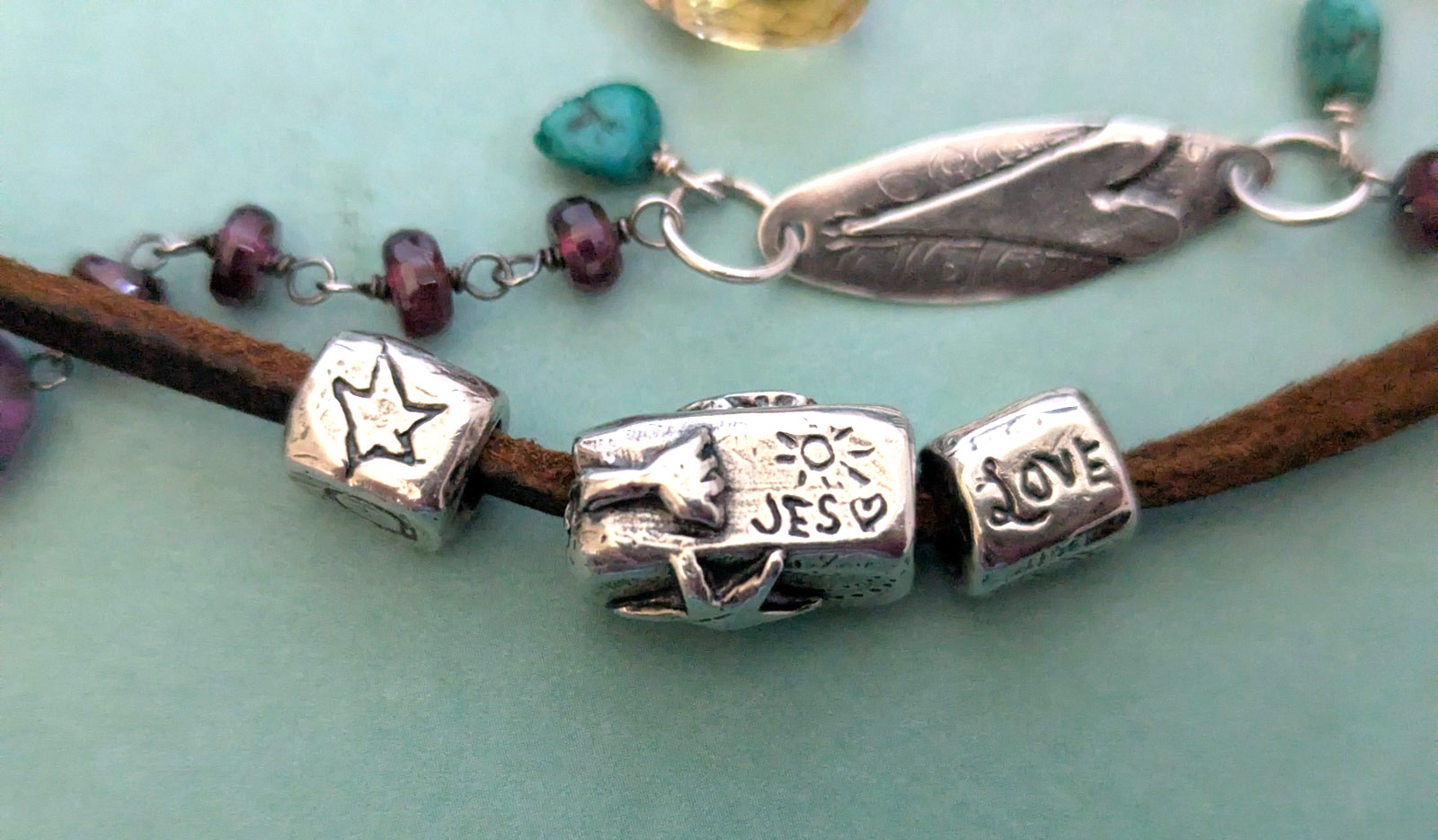 Jes MaHarry Sundance Catalog "Pacific Highway" Mixed Gemstone Sterling Bracelet