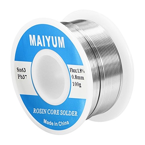 63-37 Tin Lead Rosin Core Solder Wire for Electrical Soldering () 0.8mm 100g