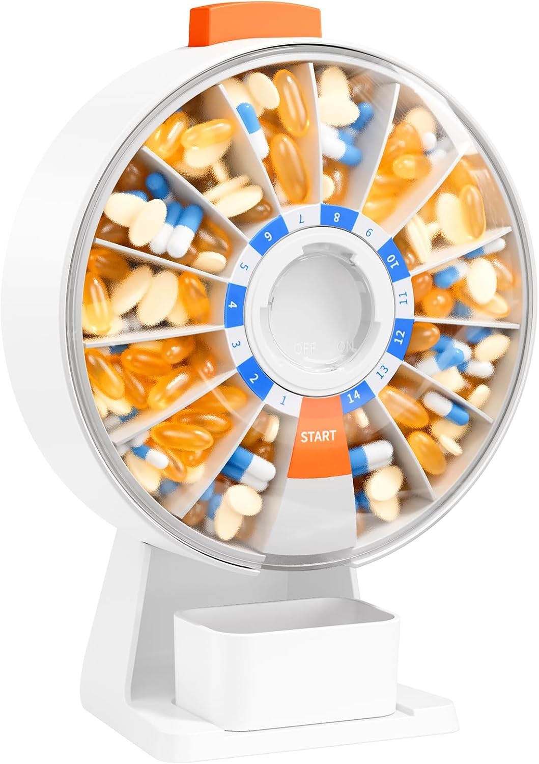 Pill Dispenser Daily,Large Pill Organizer with Standing Used,Used for 14 days