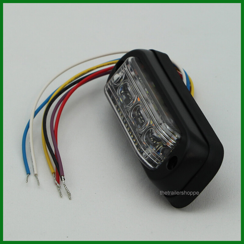 Dual Color Amber White 12 LED Strobe Warning Surface Mount Light