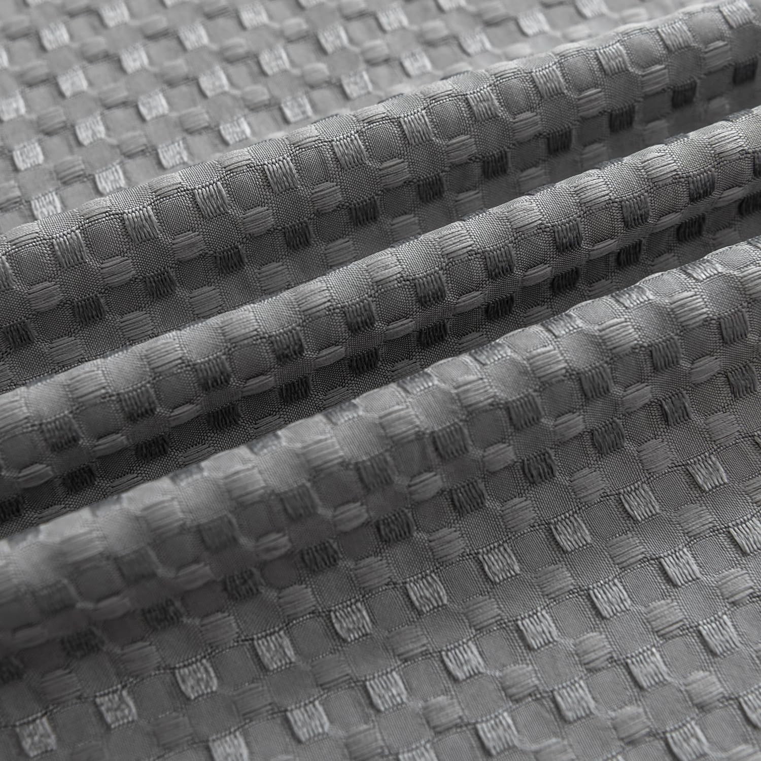 King Dust Ruffle, Waffle Weave Fabric 18'' Drop – Classic Grey Elegance