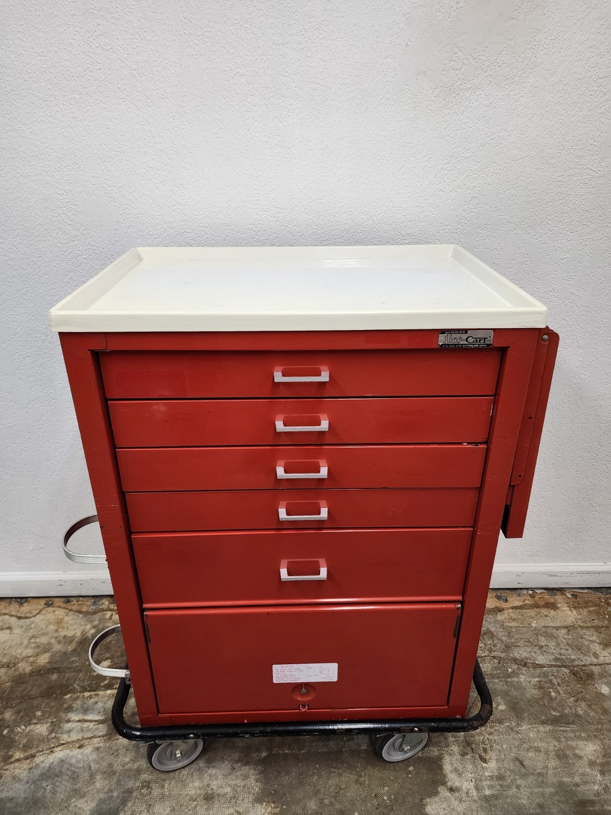 Waterloo Uni-Cart Medical Lab Mobile Storage Cart 6 Locking Drawers Tool Box