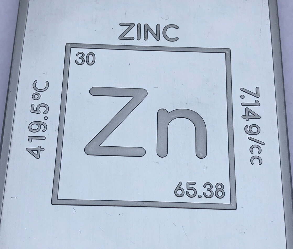 1 (One) Pound .999 Zinc Bullion Bar By Unique Metals