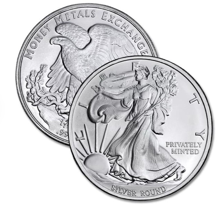 1/10th Silver .999 3.11 grams Round - Walking Liberty / American Eagle Design