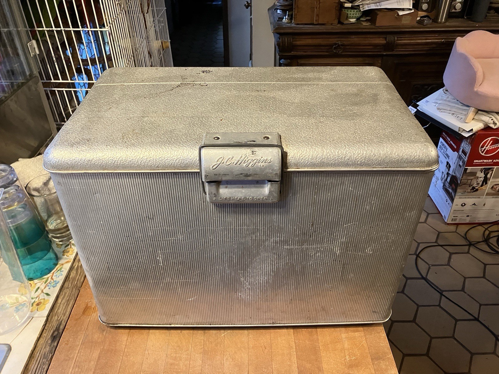 J.C. Higgins Aluminum Cooler Camping Ice Chest Vintage 1950's MCM Sears Roebuck