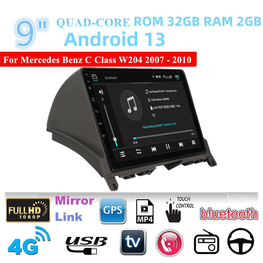 Touch Screen Car Multimedia Player USB RDS Fit For Mercedes Benz C300 2006-2011