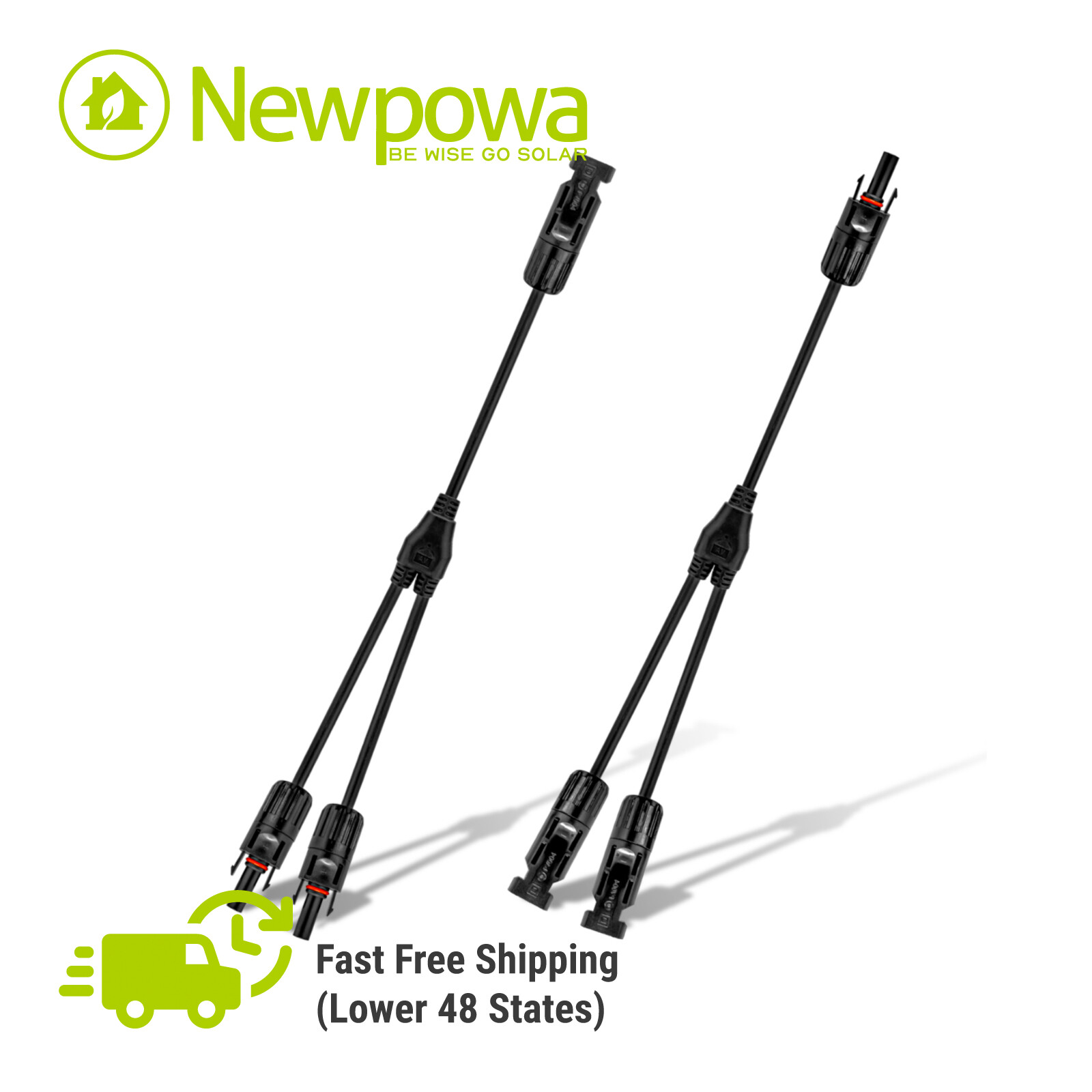 Newpowa Solar Panel 2 to 1 4 to 1 Parallel Connectors with Male/Female