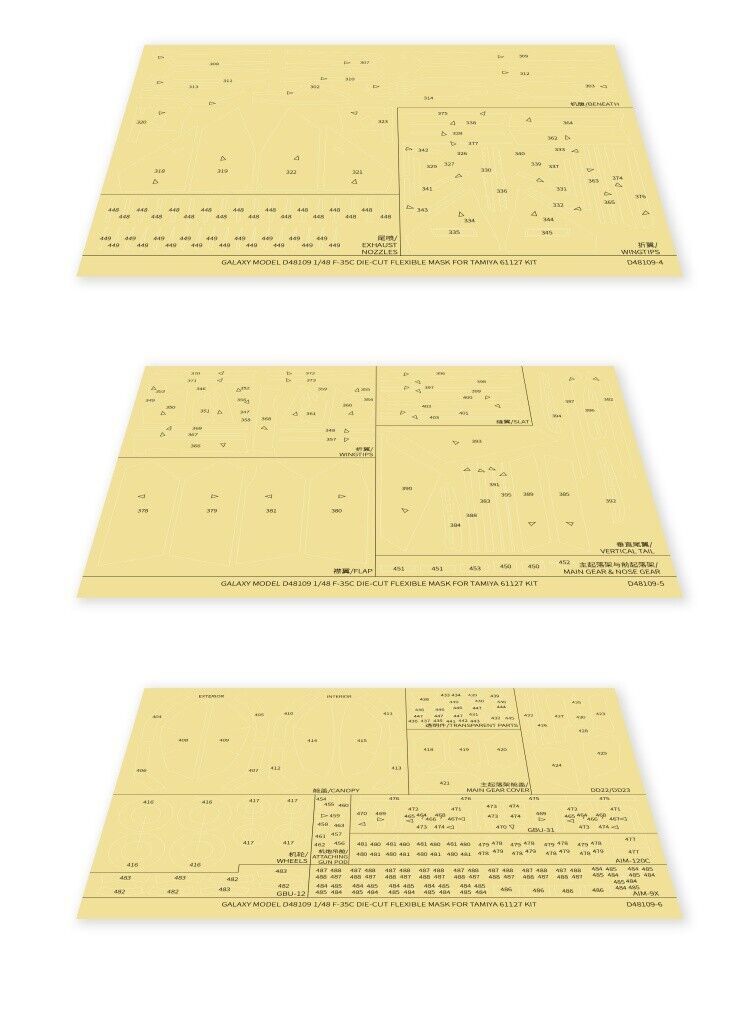1/48 F-35C Lightning II Fighter Color Separation Mask for Tamiya 61127 Model Kit