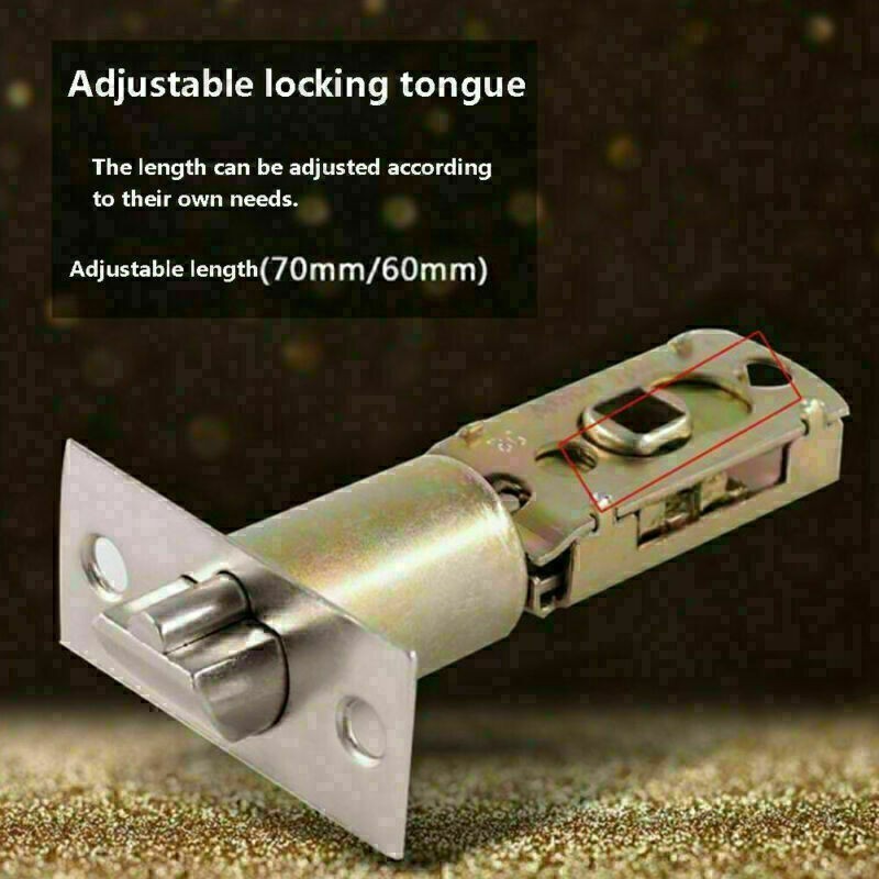 Entry Door Lever Lock Set Privacy Keyed Knob Lockset Handle+3 Keys Satin Nicke ~