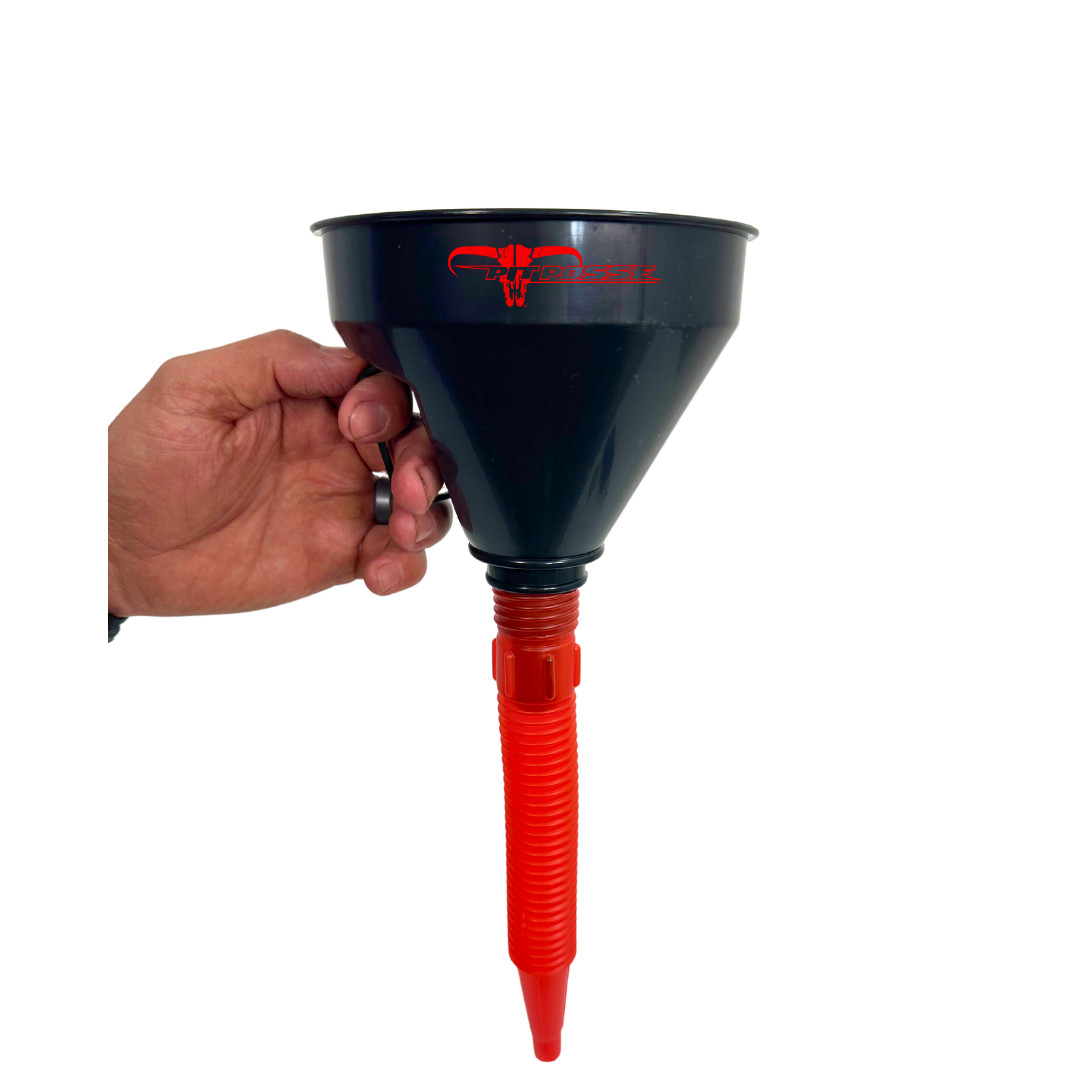 Pit Posse Automotive Funnel Oil Change Large Wide Mouth Flex Flexible Spout