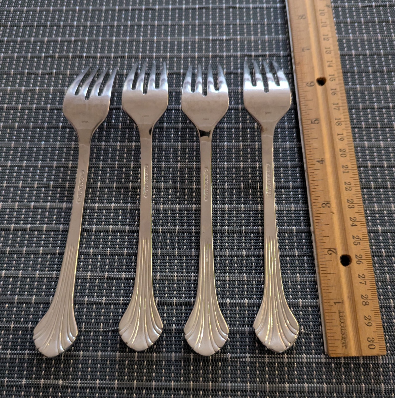 Gorham Grande Quintette 18/8 Stainless Flatware 4 Salad Forks
