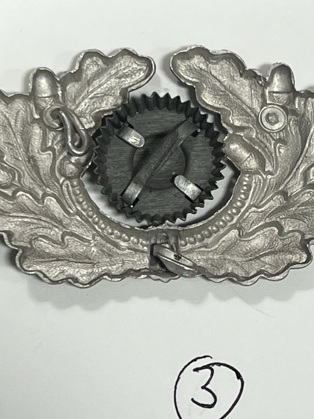 Original WW2 German Visor Cap Hat COCKADE Badge Wreath Officer Insignia Pin