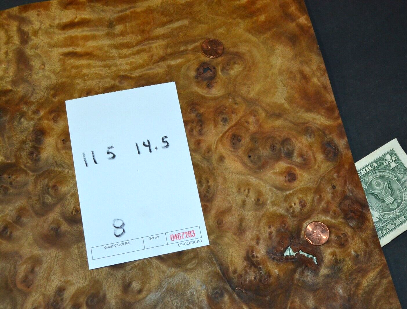 Camphor Burl Raw Wood Veneer Sheet 11.5 x 14.5 inches 1/42nd thick 4672-83