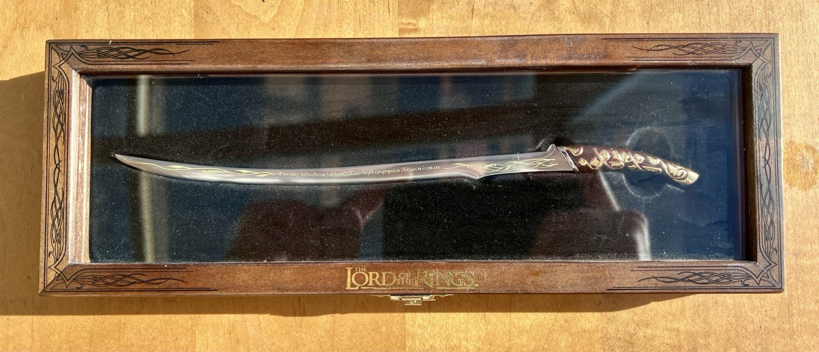 LOTR Lord Of The Rings Arwen Sword Replica Hadhafang Letter Opener Wood Case