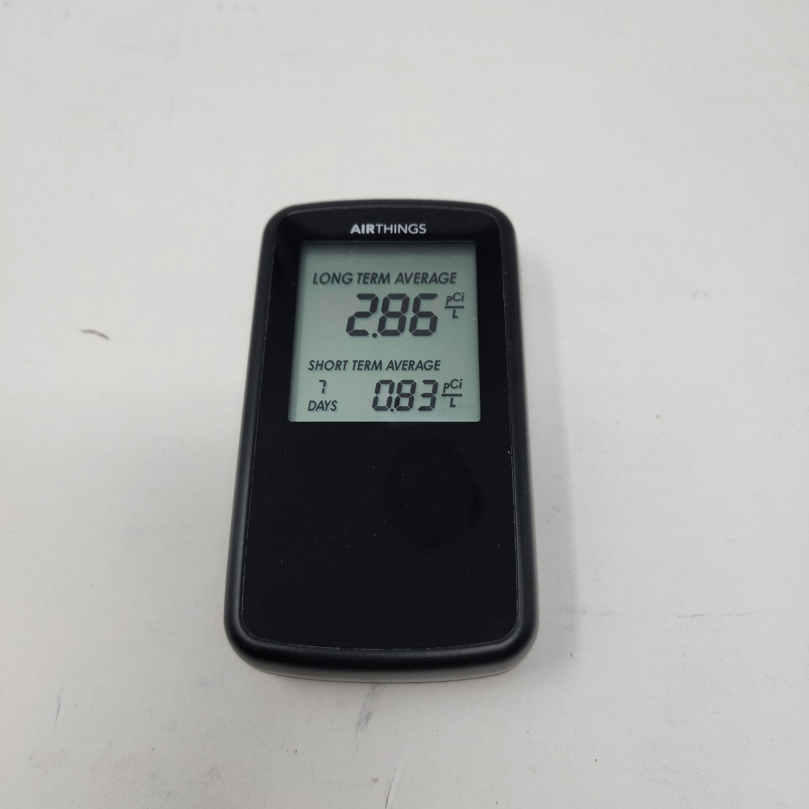 Used Airthings 2350 Battery Operated Digital Radon Detector LED Display Portable