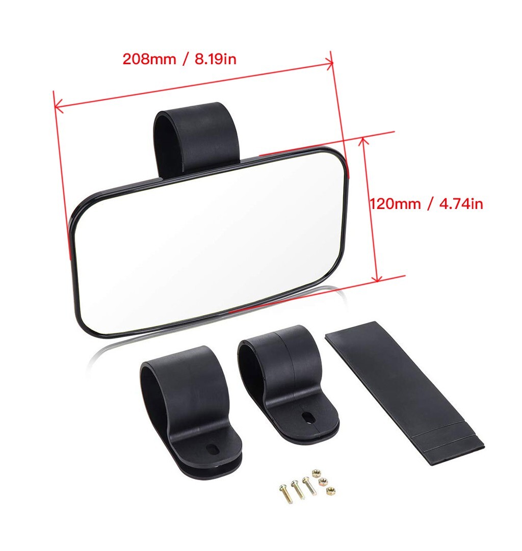UTV Rear View Center Mirror for 1.5"-2" Polaris RZR Honda Talon Yamaha Kawasaki