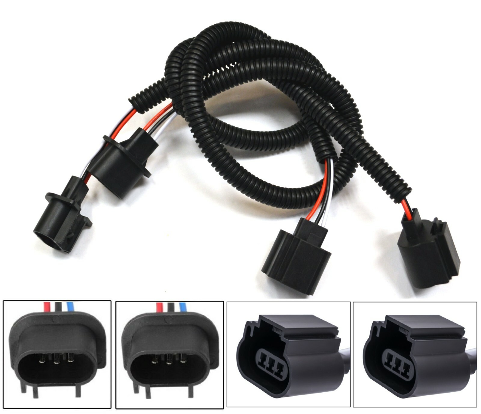 Extension Wire P 9008 H13 Two Harness Head Light Bulb Halogen Replace Connector