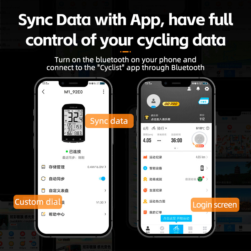 ROCKBROS Bike Computer Wireless ANT+Bluetooth Speedometer Odometer Waterproof