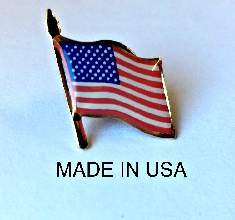 AMERICAN FLAG LAPEL PIN *MADE IN AMERICA* TRUMP USA PATRIOTIC