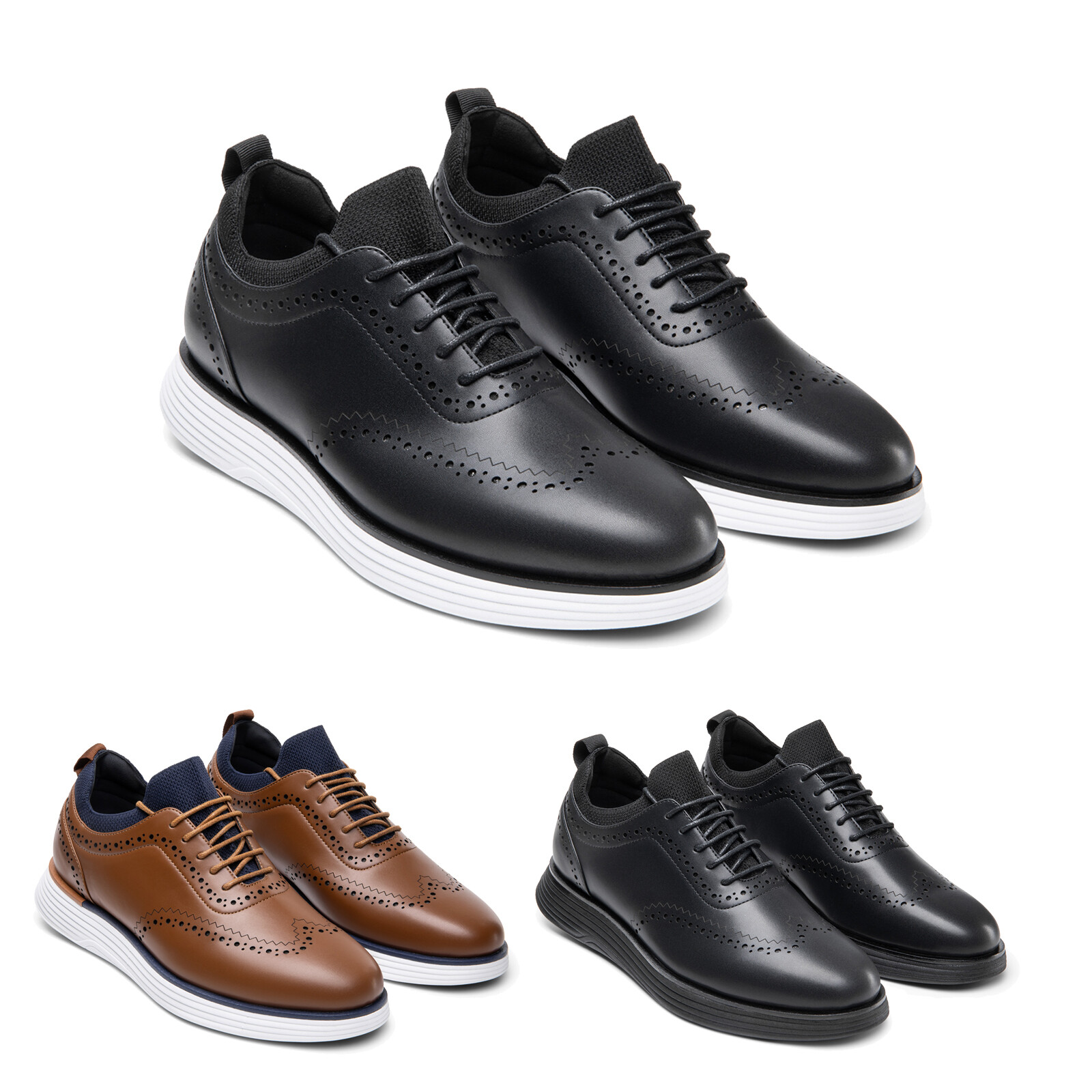 Men's Fashion Dress Sneakers Oxfords Casual Wingtip Brogue Comfortable Shoes