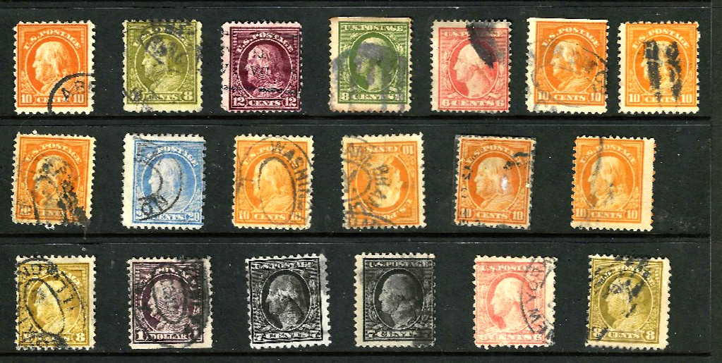 Dealer Collection 1C-$1 Untyped Washington Franklin Couple Coils 1908-22 US40-10