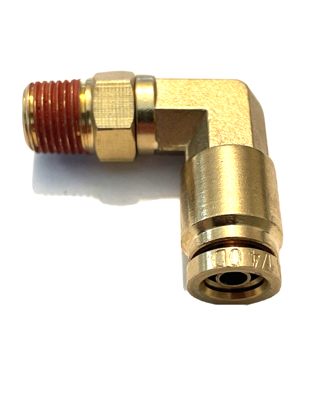 BRASS FITTING QUICK CONNECT DOT AIR BRAKE 90 SWIVEL MALE ELBOW 1/4 T X 1/8npt