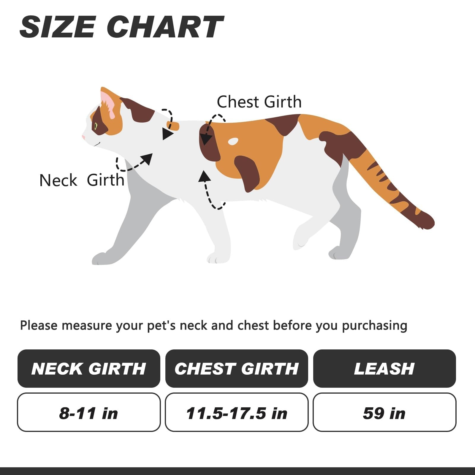 Cat Harness Leash Set Airtag Holder Walking Escape Proof Adjustable Vest Black