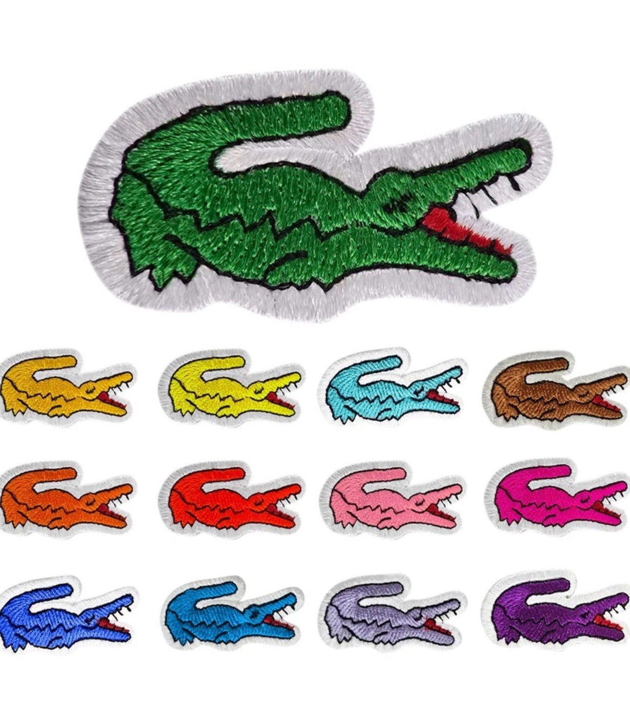 Lacoste Alligator Patches | Embroidered Logo – Iron/Sew On | 2-Pack