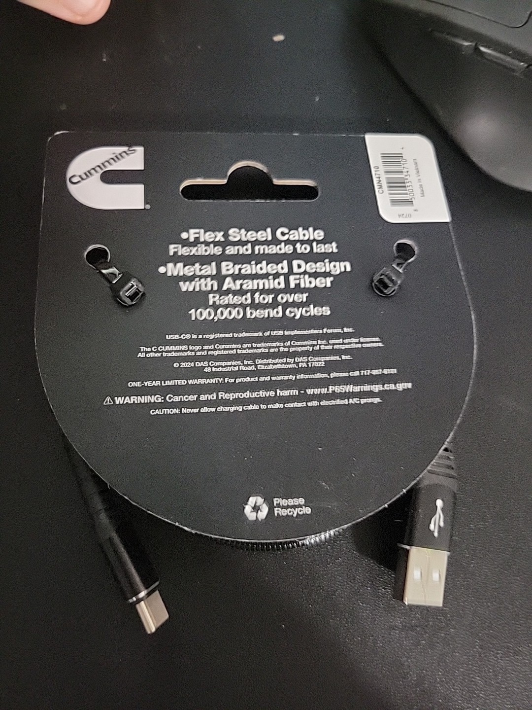 CMN4710 Usb C To Usb Cable, 4 Ft., For Charging Android Devices for Cummins