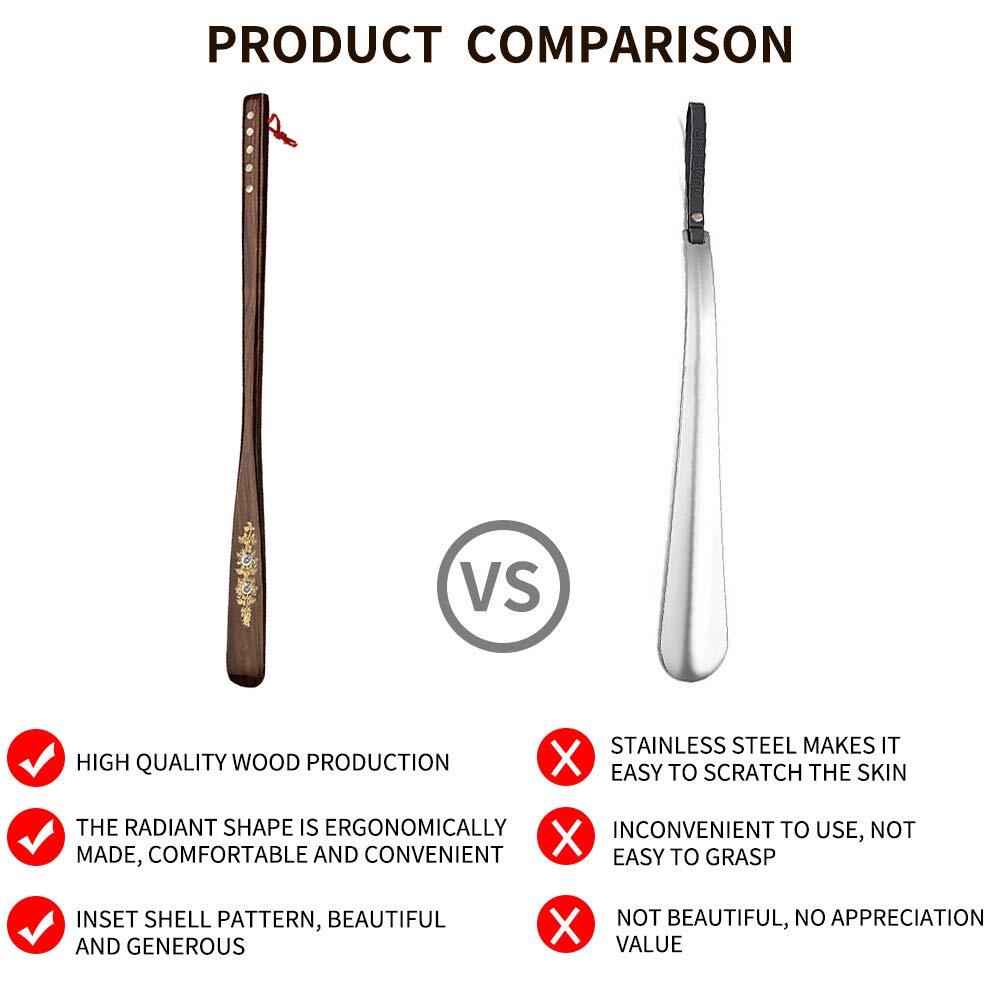 21" Shoe Horn Extra Long Vintage Wooden Handle Wooden Shoehorn Easy AID Horn US