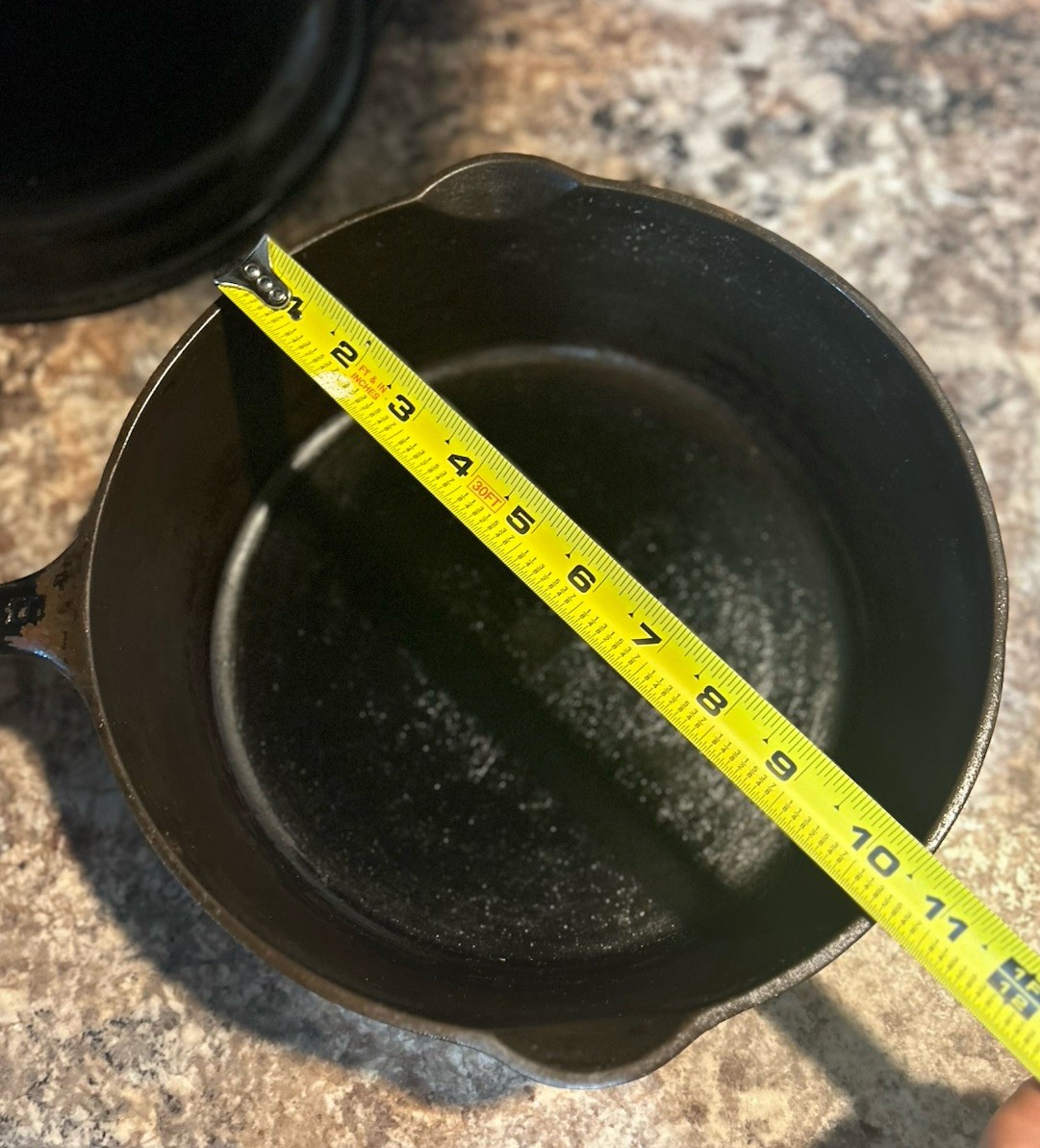 Vintage Griswold #8 Deep Cast Iron Chicken Fryer 777B Skillet w/ 1098B Lid -FLAT