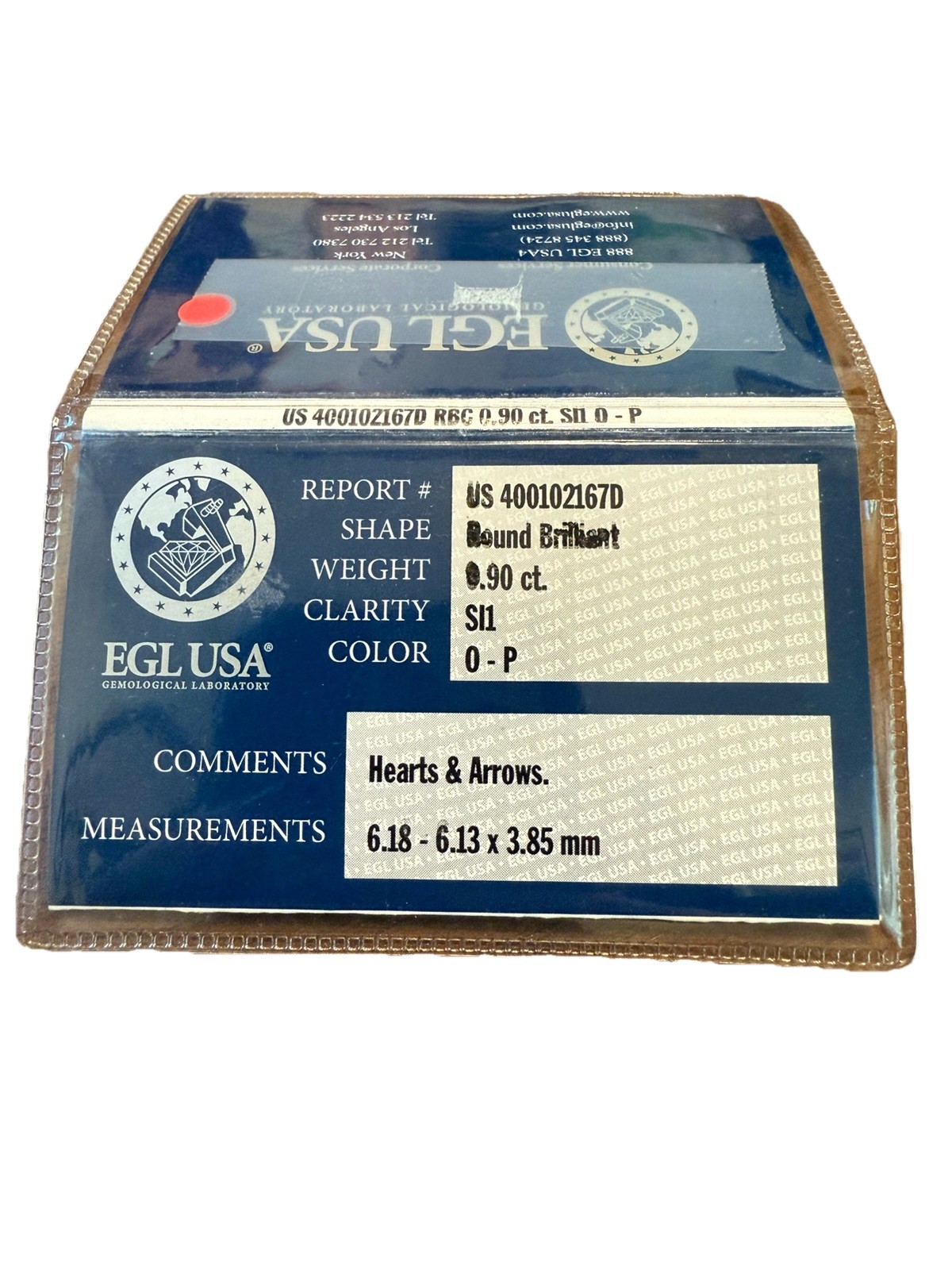 White Gold Diamond Engagement Wedding Ring Set 0.90ct Round SI1 O-P UGS EGL- 7.5